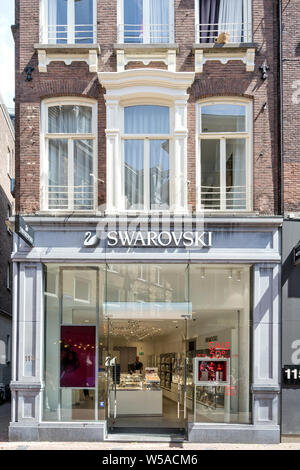 Swarovski store in Amsterdam, The Netherlands. Swarovski is an Austrian producer of lead glass (commonly called crystal). Stock Photo