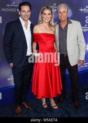 BEVERLY HILLS, LOS ANGELES, CALIFORNIA, USA - JULY 26: Peter Facinelli, Lily Anne Harrison and Gregory Harrison arrive at the Hallmark Channel And Hallmark Movies And Mysteries Summer 2019 TCA Press Tour Event held at a Private Residence on July 26, 2019 in Beverly Hills, Los Angeles, California, United States. (Photo by Xavier Collin/Image Press Agency) Stock Photo