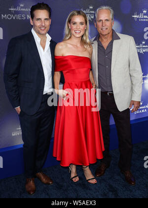 BEVERLY HILLS, LOS ANGELES, CALIFORNIA, USA - JULY 26: Peter Facinelli, Lily Anne Harrison and Gregory Harrison arrive at the Hallmark Channel And Hallmark Movies And Mysteries Summer 2019 TCA Press Tour Event held at a Private Residence on July 26, 2019 in Beverly Hills, Los Angeles, California, United States. (Photo by Xavier Collin/Image Press Agency) Stock Photo