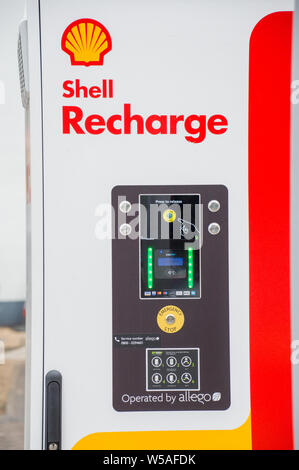 Shell recharge for ev/ electric vehicle operated by allego Stock Photo