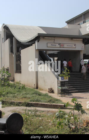 Entrance of a metro station, Gurgaon, Haryana, India Stock Photo