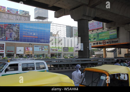 Metro station, Gurgaon, Haryana, India Stock Photo