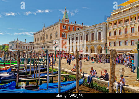 Waterfront near St. Marks Square, Venice, Italy. Stock Photo