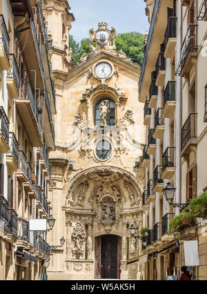 Santa Maria church in San Sebastian Stock Photo