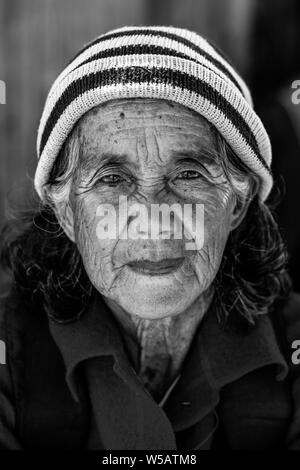 A Portrait Of An Ifugao Tribal Woman, Banaue, Luzon, The Philippines Stock Photo