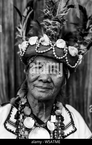 A Portrait Of An Ifugao Tribal Woman, Banaue, Luzon, The Philippines Stock Photo