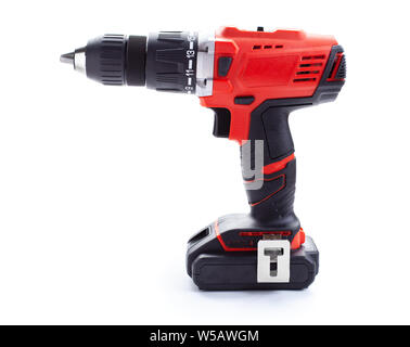 Battery screwdriver or drill isolated on white background Stock Photo