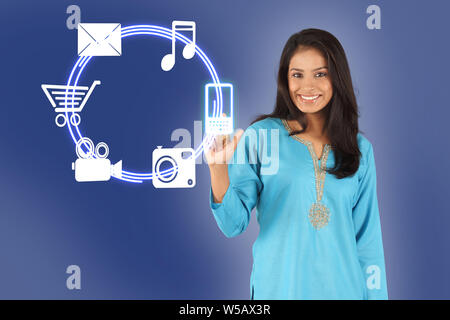 Woman doing online shopping Stock Photo