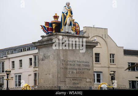 George the third Jubilee statue Weymouth Dorset England Stock Photo