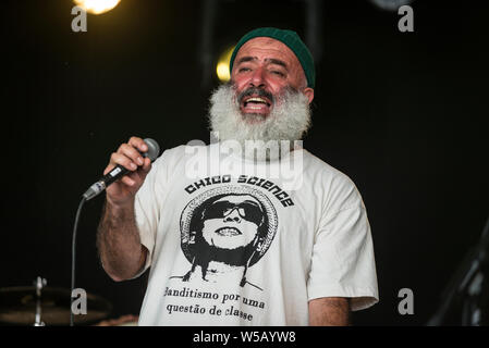 WOMAD Festival, Charlton Park, Wiltshire, UK. 27th July 2019. Macha Y El Bloque Depresivo perform live at WOMAD. Stock Photo