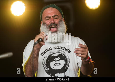 WOMAD Festival, Charlton Park, Wiltshire, UK. 27th July 2019. Macha Y El Bloque Depresivo perform live at WOMAD. Stock Photo