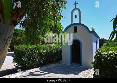 Traditional beautiful small chapel Greek style. Kos Island-Greece. Stock Photo