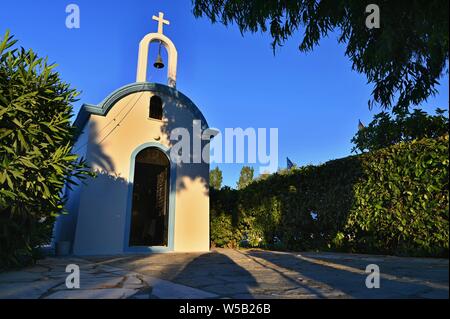 Traditional beautiful small chapel Greek style. Kos Island-Greece. Stock Photo