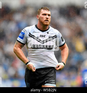 Bolton, UK. 27th July, 2019.  Coral Challenge Cup Rugby Semi Final Warrington Wolves versus Hull FC; Scott Taylor of Hull FC Credit: Action Plus Sports Images/Alamy Live News Stock Photo