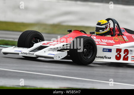 TOWCESTER, United Kingdom. 27th July, 2019. Philip Hall (Theodore TR1) during Sir Jackie Stewart Trophy for FIA Masters Historic Formula One of Day Two of Silverstone Classic Moto Racing at Silverstone Circuit on Saturday, July 27, 2019 in TOWCESTER, ENGLAND. Credit: Taka G Wu/Alamy Live News Stock Photo