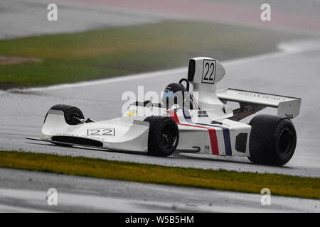 TOWCESTER, United Kingdom. 27th July, 2019. Henry Fletcher (March 761) during Sir Jackie Stewart Trophy for FIA Masters Historic Formula One of Day Two of Silverstone Classic Moto Racing at Silverstone Circuit on Saturday, July 27, 2019 in TOWCESTER, ENGLAND. Credit: Taka G Wu/Alamy Live News Stock Photo