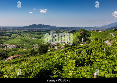 Prosecco Winery DOCG Unesco Area in Valdobbiadene Treviso Italy Stock Photo