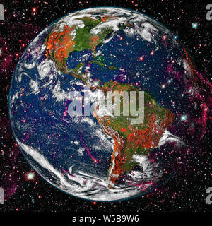 Beautiful view of earth from space. Elements of this image furnished by NASA. Stock Photo