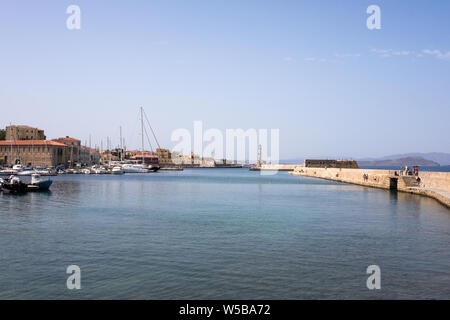 Old Venetian Harbour in Chania, Crete Stock Photo