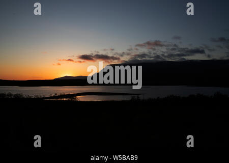 11 PM Sunset - May in Mosfellsbaer, Iceland Stock Photo