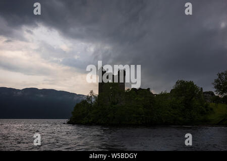 Urquhart Castle beside Loch Ness in the Highlands of Scotland. Stock Photo