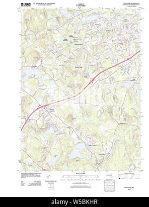 Massachusetts  USGS Historical Topo Map MA Westford 20120613 TM Restoration Stock Photo