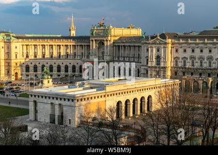 Rooftop view of the Hofburg Palace from the Natural History Museum. The Hofburg is the former principal imperial palace in Vienna, Austria. Stock Photo
