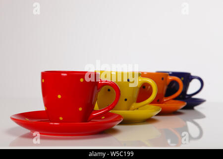 Coffee cups in saucer Stock Photo