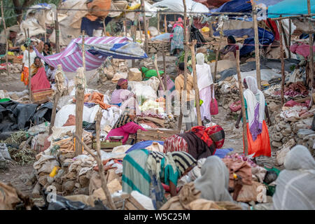 The marketplaces in the urban slums of Mekele, Ethiopia. Mekele, Ethiopia Stock Photo