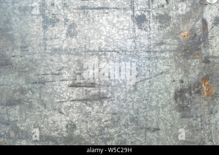 silver Patterned Galvanized Steel surface distressed and weathered Stock Photo