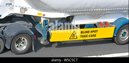 'Blind Spot' warning sign on rear of public transport vehicle London ...