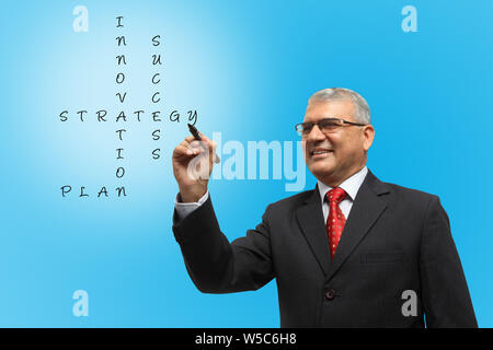 Businessman giving presentation Stock Photo