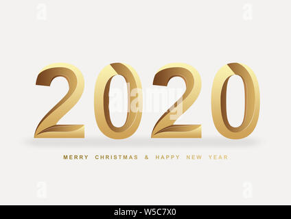 2020 new year gold font background Stock Photo