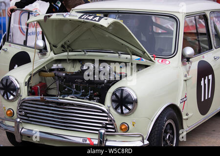 Silverstone,UK,26th July 2019,Minis prepare in the Pitts as the Silverstone Classic opens for three spectacular Days of racing. Stock Photo
