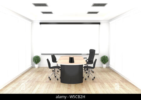 Conference room interior - beautiful office room - Empty office room concept. 3d rendering Stock Photo