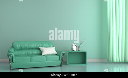 Modern room interior mint style. 3D rendering Stock Photo