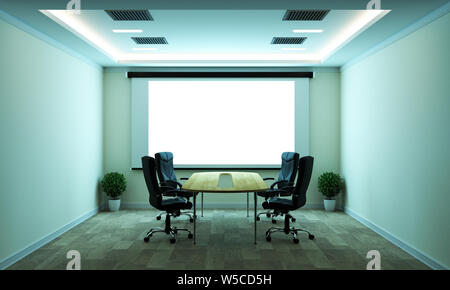 boardroom meeting room and conference table, modern style. 3D rendering Stock Photo
