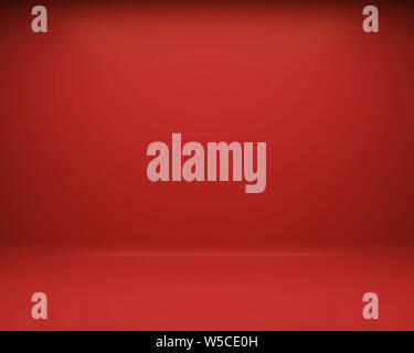 red floor and wall background. 3D rendering Stock Photo