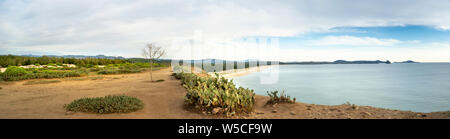 Panoramic landscape of View of Bai Xep beach from the top of the hill in Phu Yen province, Viet Nam Stock Photo