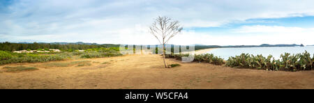 Panoramic landscape of View of Bai Xep beach from the top of the hill in Phu Yen province, Viet Nam Stock Photo