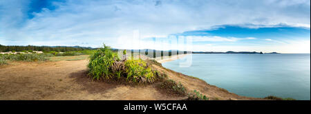 Panoramic landscape of View of Bai Xep beach from the top of the hill in Phu Yen province, Viet Nam Stock Photo