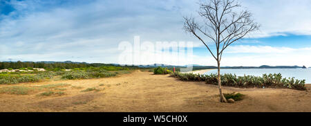 Panoramic view landscape of View of Bai Xep beach from the top of the hill in Phu Yen province, Viet Nam Stock Photo