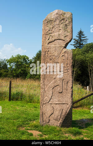 The Maiden Stone, a 3 metres tall Pictish cross-slab,  near Inverurie, Aberdeenshire, Scotland. Stock Photo