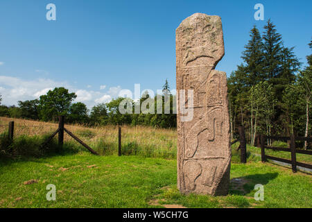 The Maiden Stone, a 3 metres tall Pictish cross-slab,  near Inverurie, Aberdeenshire, Scotland. Stock Photo