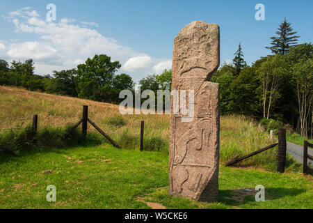 The Maiden Stone, a 3 metres tall Pictish cross-slab,  near Inverurie, Aberdeenshire, Scotland. Stock Photo