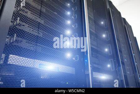 Server Racks In Empty Secure Computer Data Centre Stock Photo - Alamy