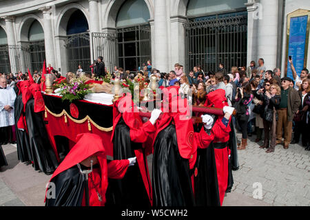 Holy Week procession. Plaza de Oriente, Madrid, Spain. Stock Photo