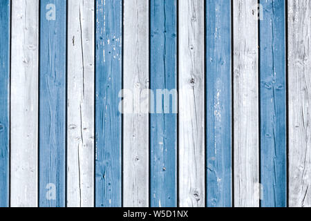 blue, white wood planks background - wooden wall  - Stock Photo