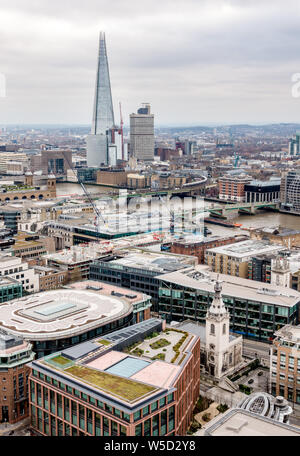 View South East across the River Thames from St. Paul's Cathedral Dome, London Stock Photo