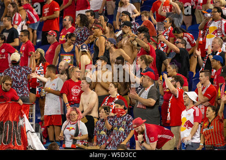 Harrison, USA. 27th July, 2019. Luis Robles (31) of Red Bulls saves ...